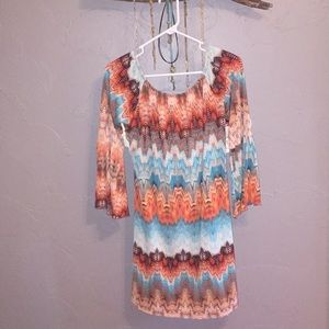 Multi Colored off the shoulder Dress